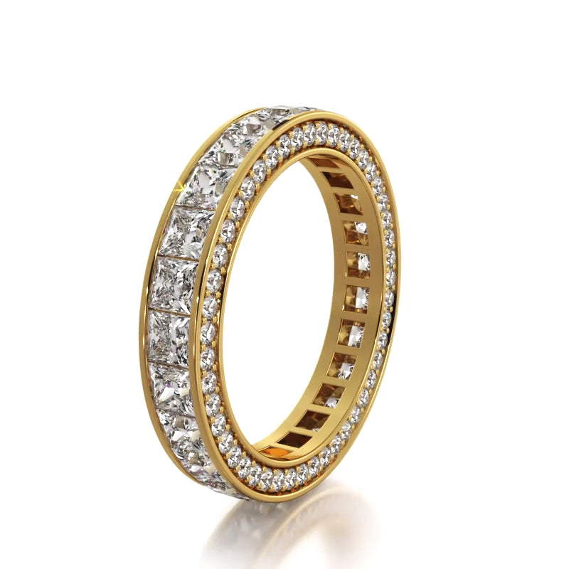 3.14 ct. Princess And Round Diamond Eternity Band-VIRABYANI